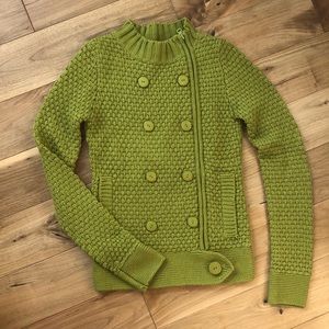 Lux (Urban Outfitters) Green Zip Button Sweater